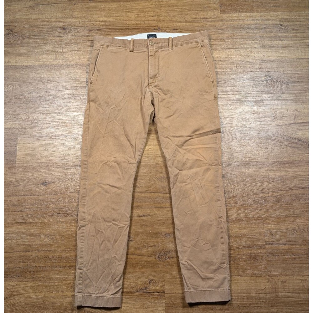 J Crew 250 Skinny Twill Chino Pants Mens 32x30 Beige Stretch Khaki Business